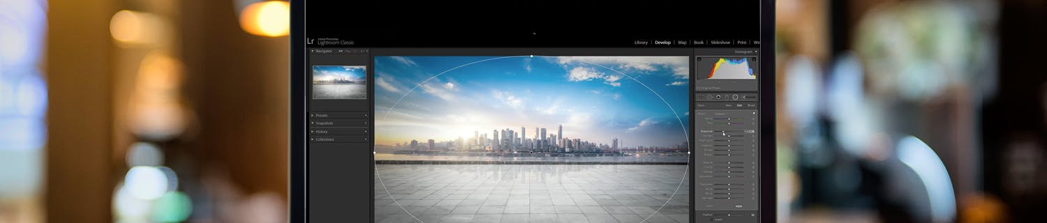 Lightroom på computerskærm